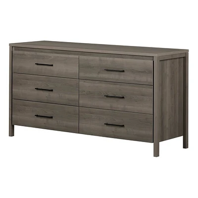 Gravity 6-Drawer Double Dresser - Gray Maple