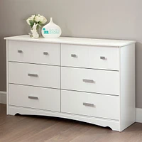 Bureau Double 6 Tiroirs Tiara - Blanc Solide