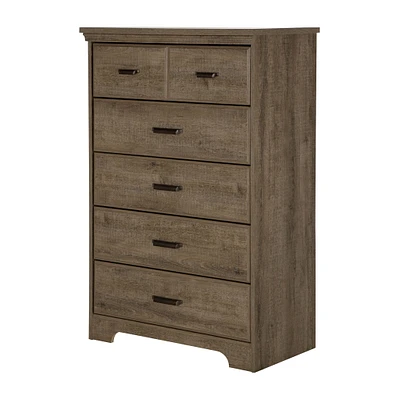 5-Drawer Chest - Versa Weathered Oak