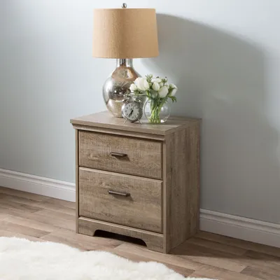 2-Drawer Nightstand - Versa Weathered Oak