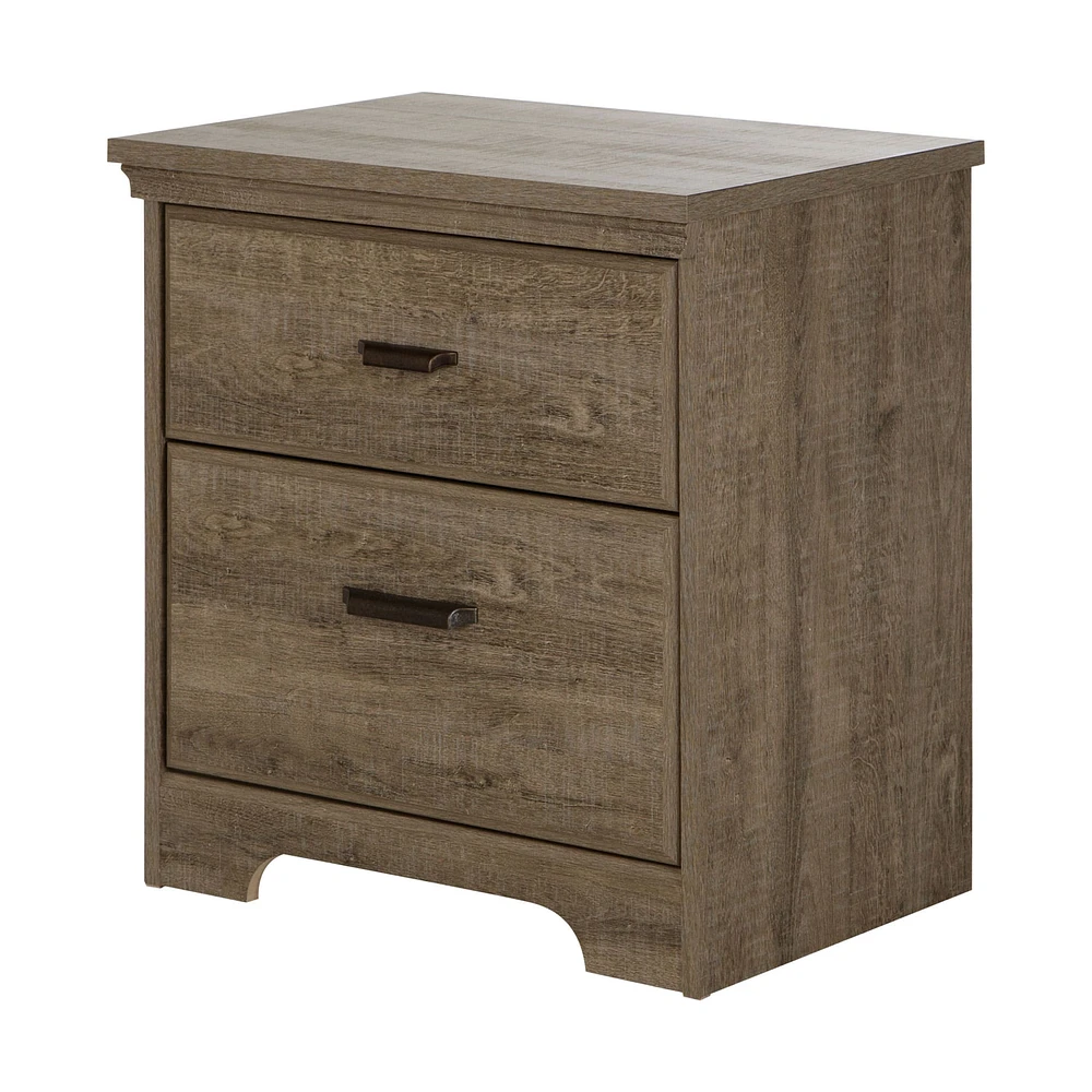 2-Drawer Nightstand - Versa Weathered Oak