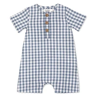 Gingham Woven Romper 0-24m