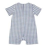 Gingham Woven Romper 0-24m