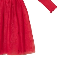 Ribbed Long Sleeves Tutu Dress 2-6y