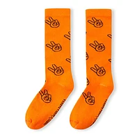 Peace Mid-Calf Socks 4-8y