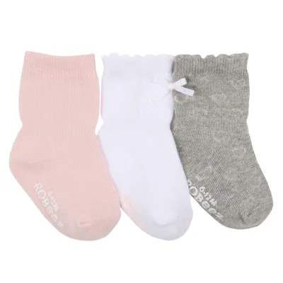 Basics Pink 3-Pack Socks 0-24m