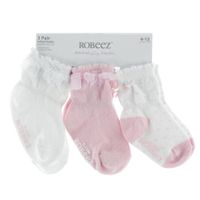 Pink 3-Pack Socks 0-24m