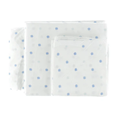 Double Sheet Set Hashtag - Blue