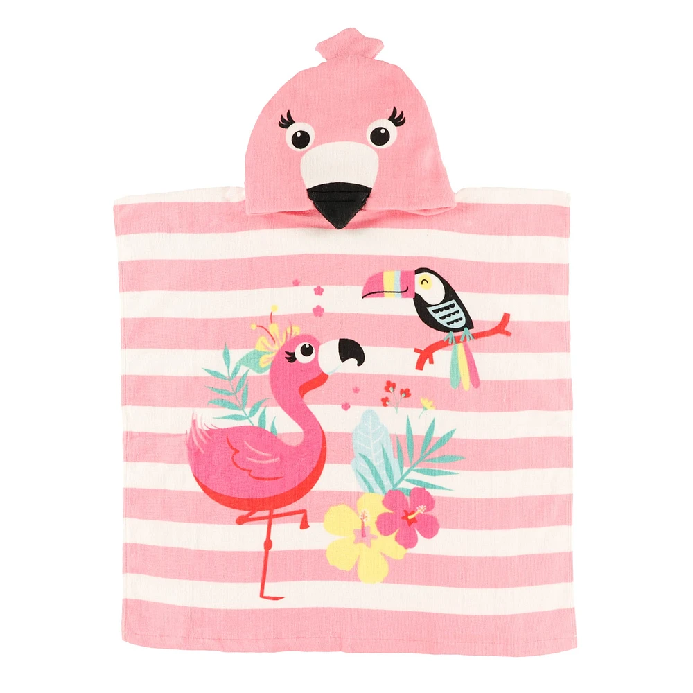 Kid Hooded Towel-Flamingo