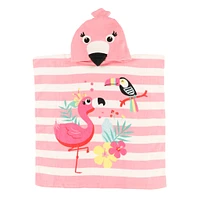 Kid Hooded Towel-Flamingo