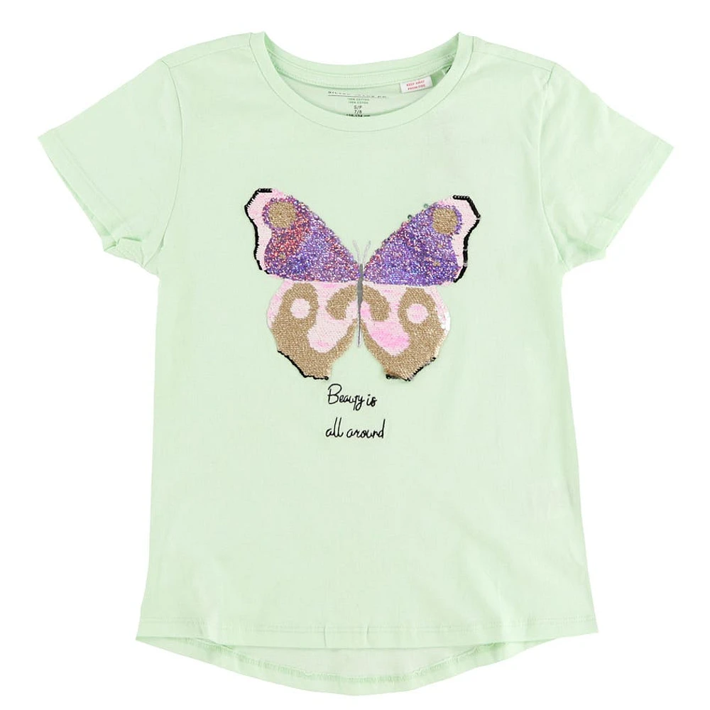 T-Shirt Paillettes Papillon