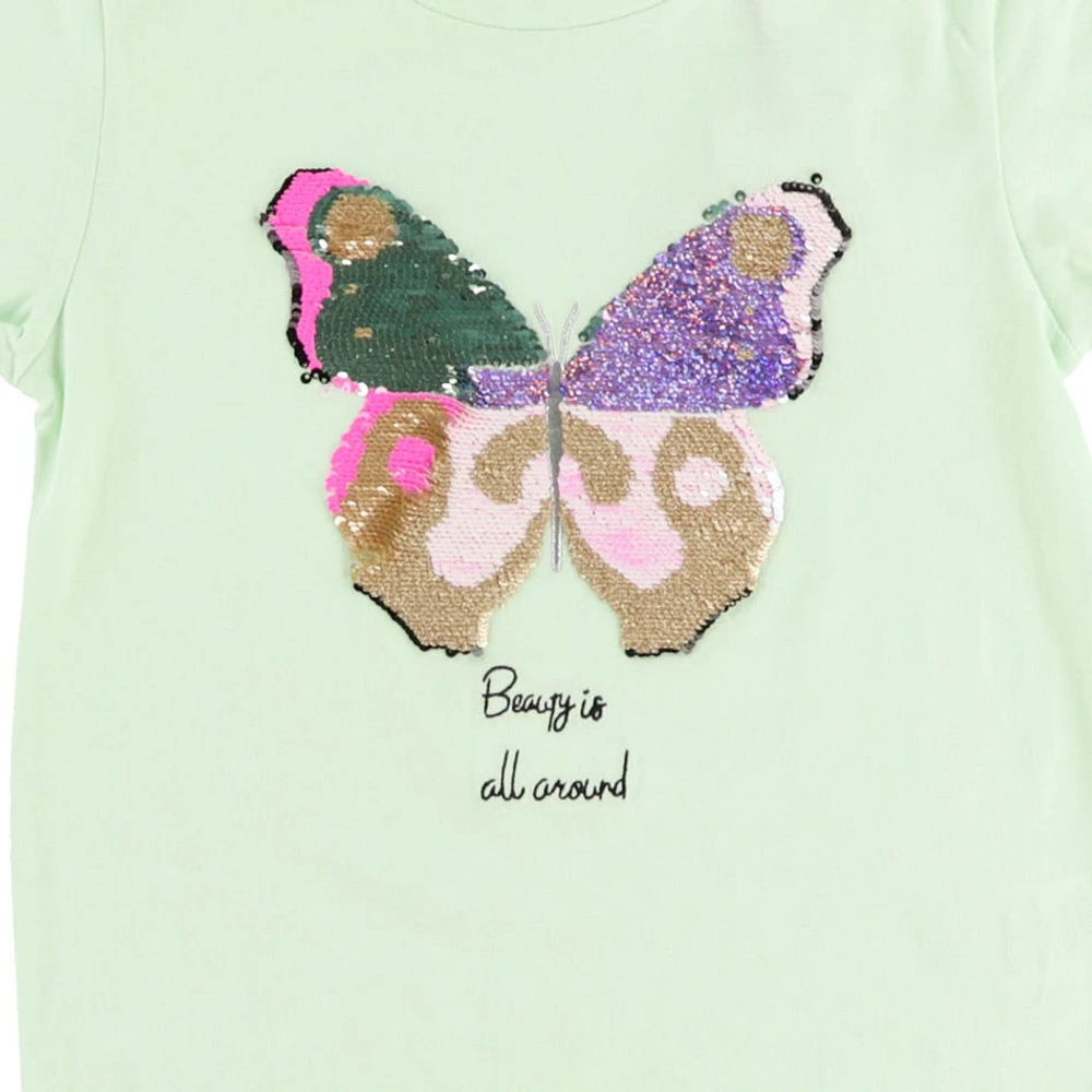 T-Shirt Paillettes Papillon