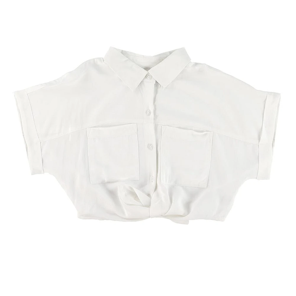 Blouse Noeud Blanche 7-16ans