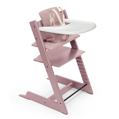 Tripp Trapp® High Chair V2 Heather Mauve, Cushion and Stokke® Tray