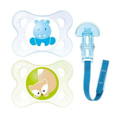 0-6months Pacifiers Set of 2 With Pacifier Clip