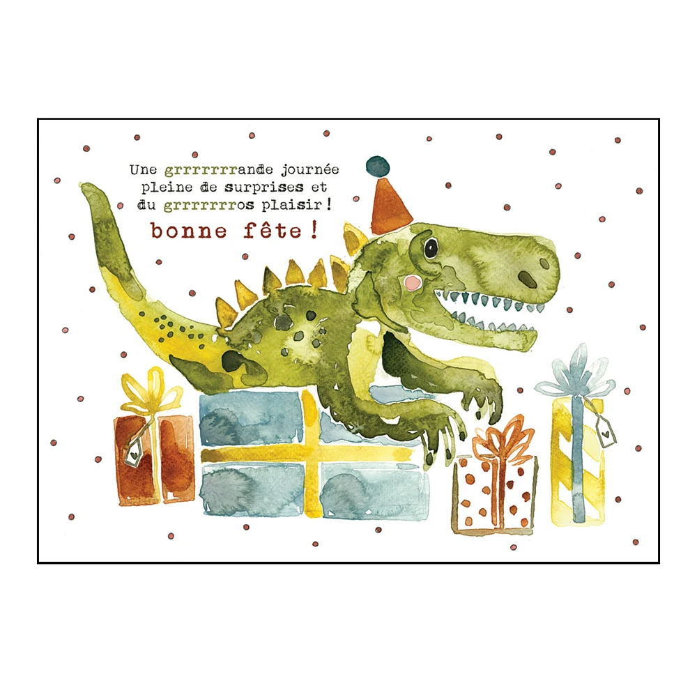 Carte de Souhait Bonne Fête Dino