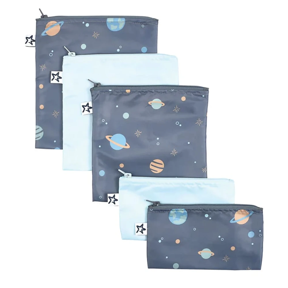 Reusable Snack Bags 5 Pack - Space