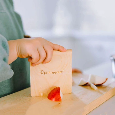 Ensemble de Couteau Sécuritaire et Planche à Découper en Bois pour Enfants