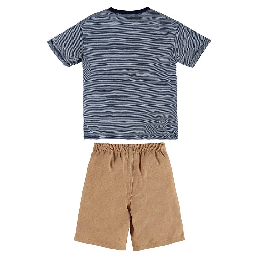 Ensemble Deux Pièces Rayé Basic 2-8ans