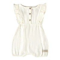 White Woven Romper 3-24m