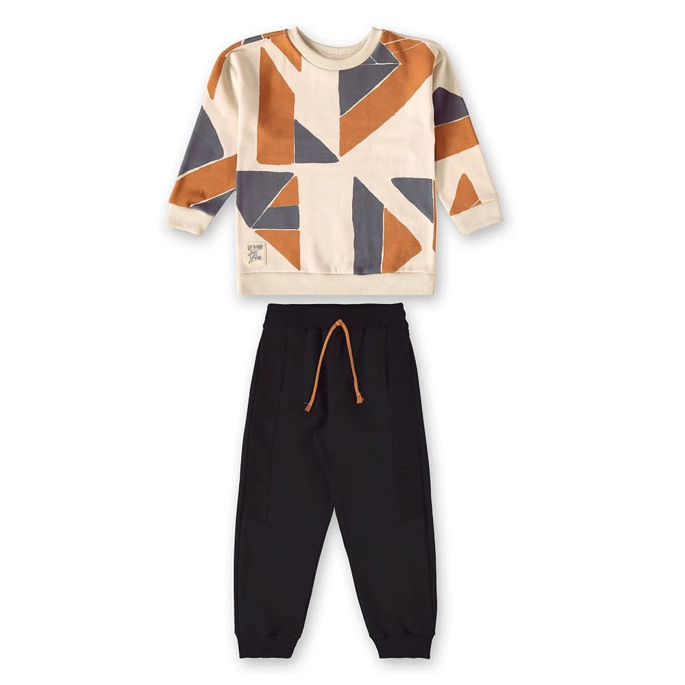 Geometric Two Pieces Sweat Set 2-8y