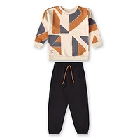 Geometric Two Pieces Sweat Set 2-8y