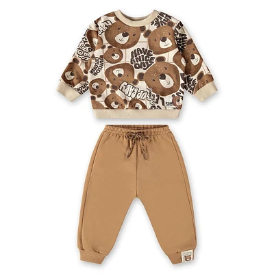 Teddy Bear Sweat Two Pieces Set 3-24m