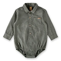 Charcoal Shirt Bodysuit 3-24m