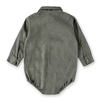 Charcoal Shirt Bodysuit 3-24m