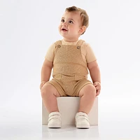 Beige Two Pieces Overall Set 3-24m