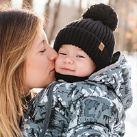 Black Knit Hat 2-6y