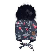 Floral Pompom Hat 0-24m