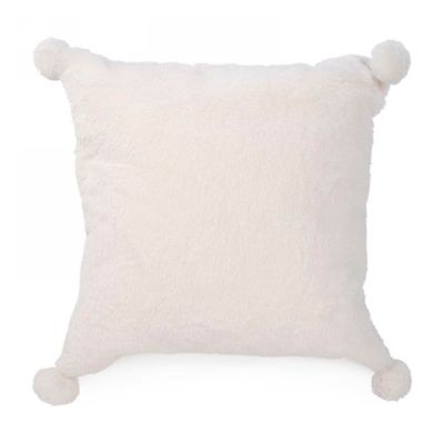 Cushion Fur Pompom - Grey