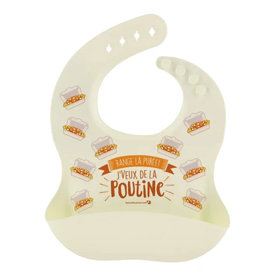 Bavoir Silicone Beige - Poutine