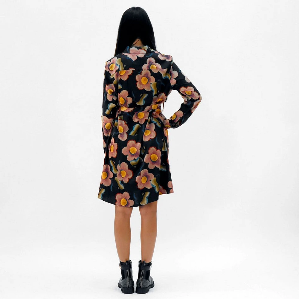 Robe Boutons AOP Fleurs