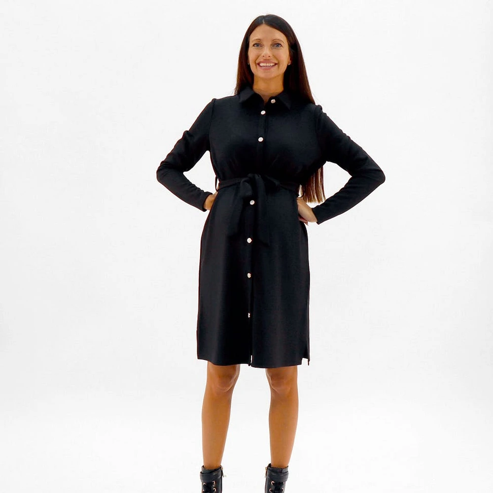 Black Maternity Shirt Dress