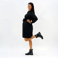 Black Maternity Shirt Dress