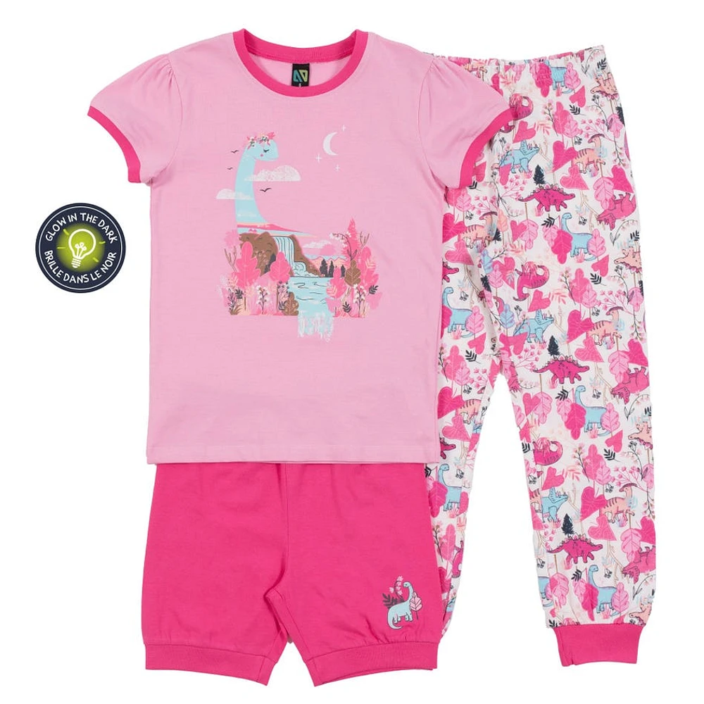 Dinos 3 Pieces Pajamas 7-12y