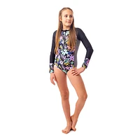 Tropical UV Long Sleeves Swimsuit 7-14y