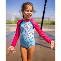 Cat Mermaid UV Long Sleeves Swimsuit 2-6y