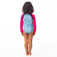 Cat Mermaid UV Long Sleeves Swimsuit 2-6y