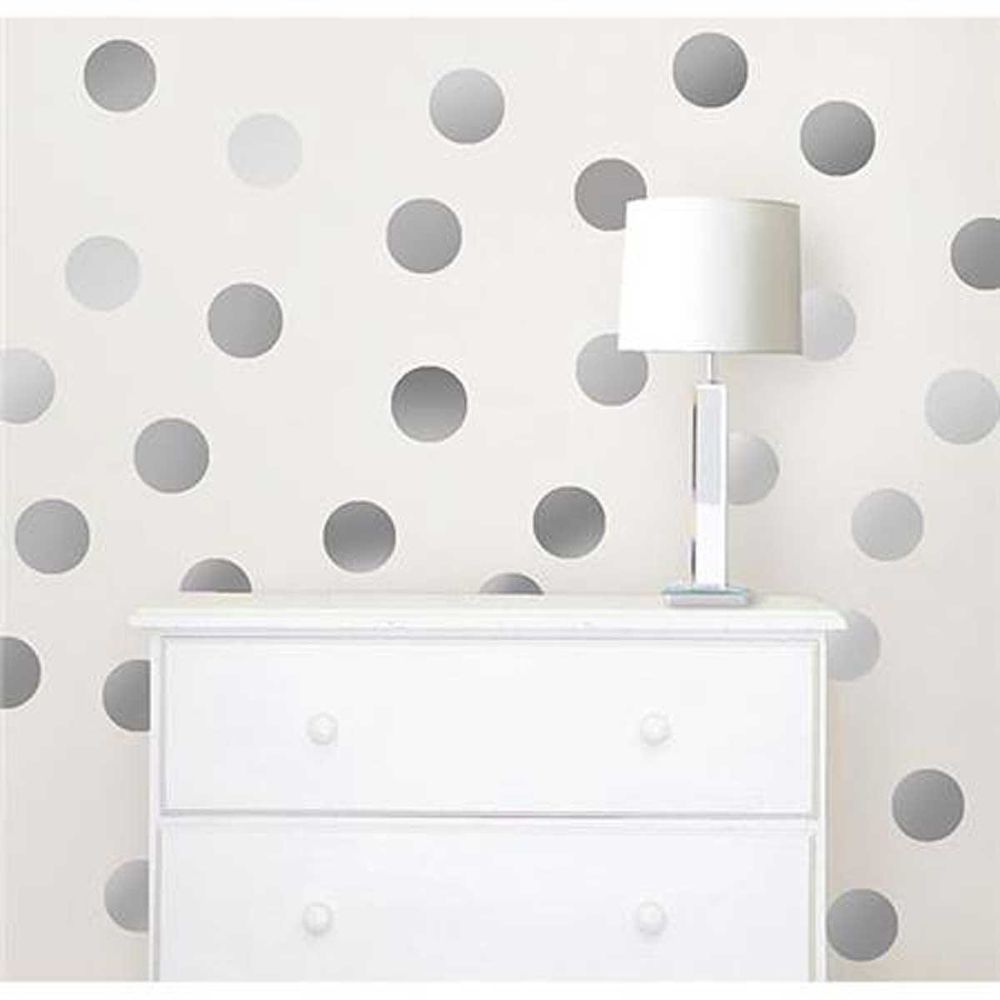 Wall Stickers - Metallic Silver Confetti Dot