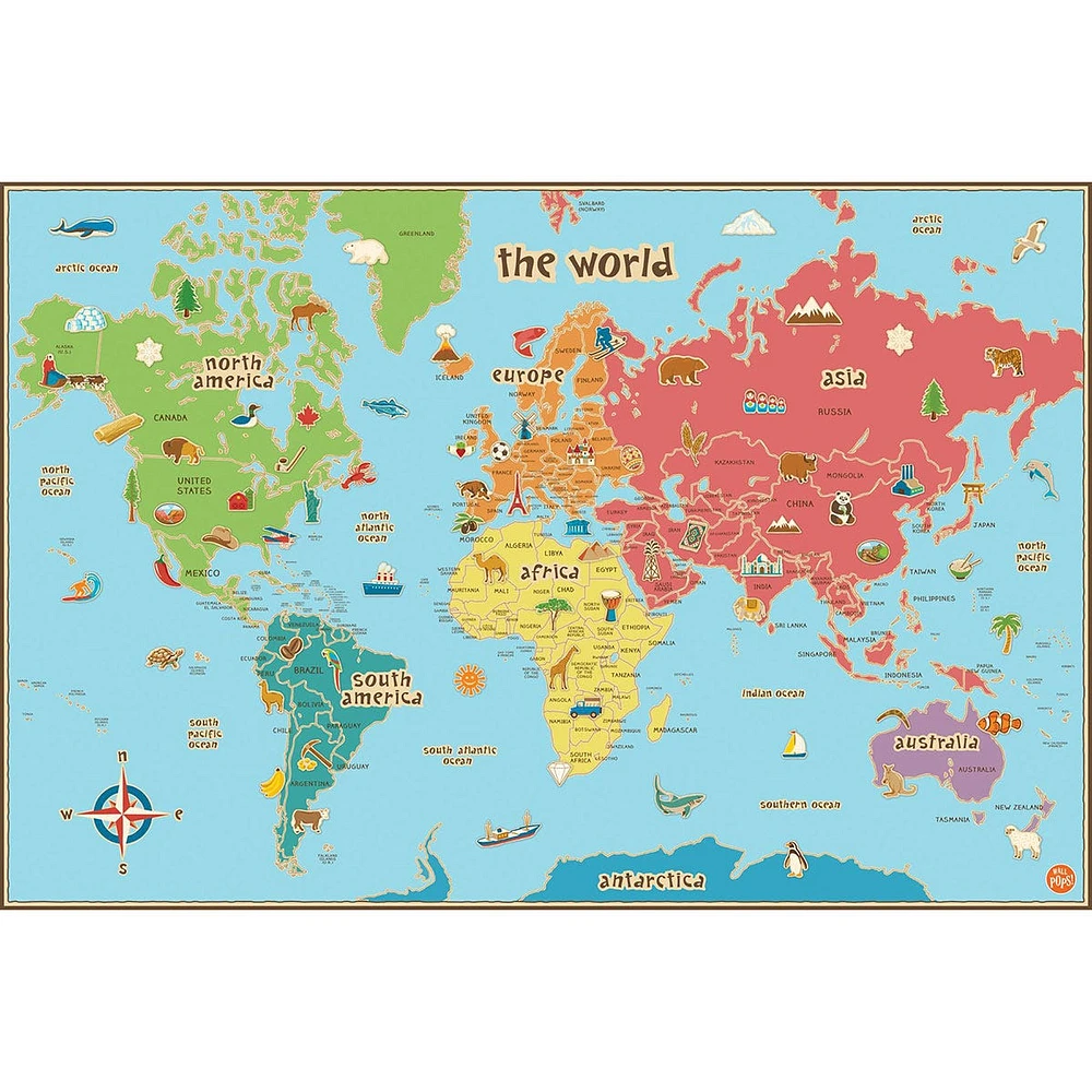 Dry Erase - Kids World Map