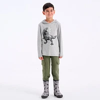 T-Shirt Manches Longues Capuchon Dino 3-8ans