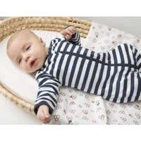 Bear Navy Striped Sleeper 0-12m