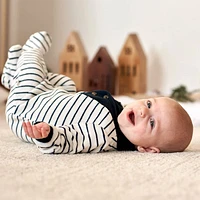 Blue Striped Velour Sleeper 0-9m