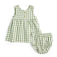 Robe Lin Gingham Cactus 3-24mois