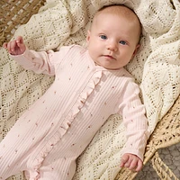 Rib Ruffle Pajamas Newborn-12m