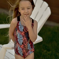 Palm Leaves AOP UV Swimsuit 2-14y