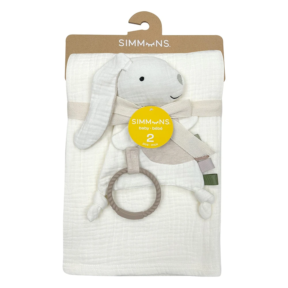 Deluxe Muslin Blanket + Rabbit Toy